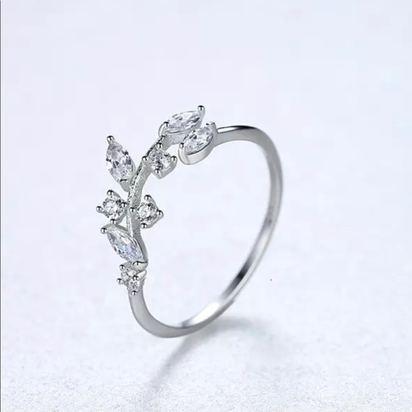 New 925 Sterling Silver Handmade Olive Leaf Open Ring - Picture 3 of 6